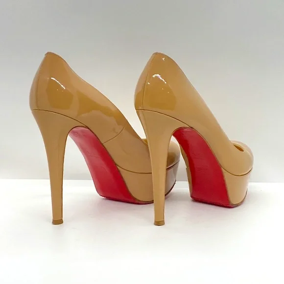 Sexy Nude Round Toe High Heel Pumps By Christian Louboutin. Size 37.5 (7.5 US) - Picture 5 of 13